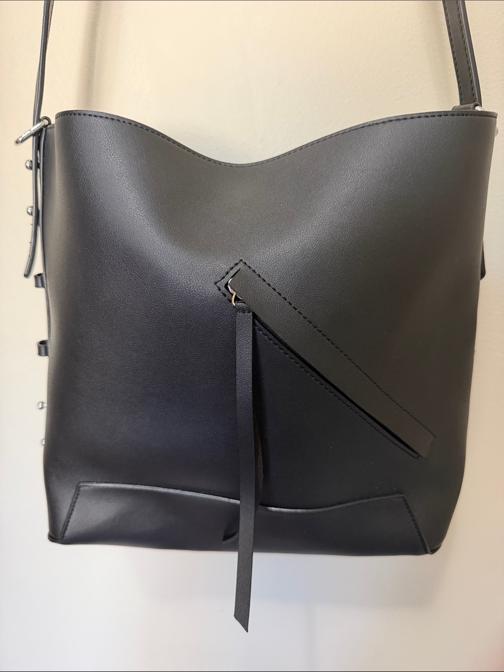 Topshop Black Bucket Crossbody Shoulder Bag